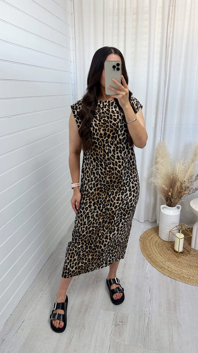 Leopard Print Midi Dress