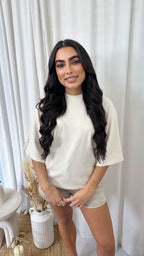 Box Sleeve Soft Cotton T-Shirt - CREAM