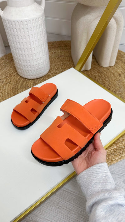 Inspired Chunky Sole Sandals - ORANGE