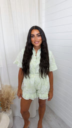 Embroidery Anglaise Shirt and Frill Skort Co-Ord - GREEN