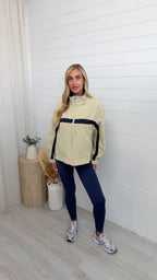 Vintage Track Jacket - BEIGE/NAVY