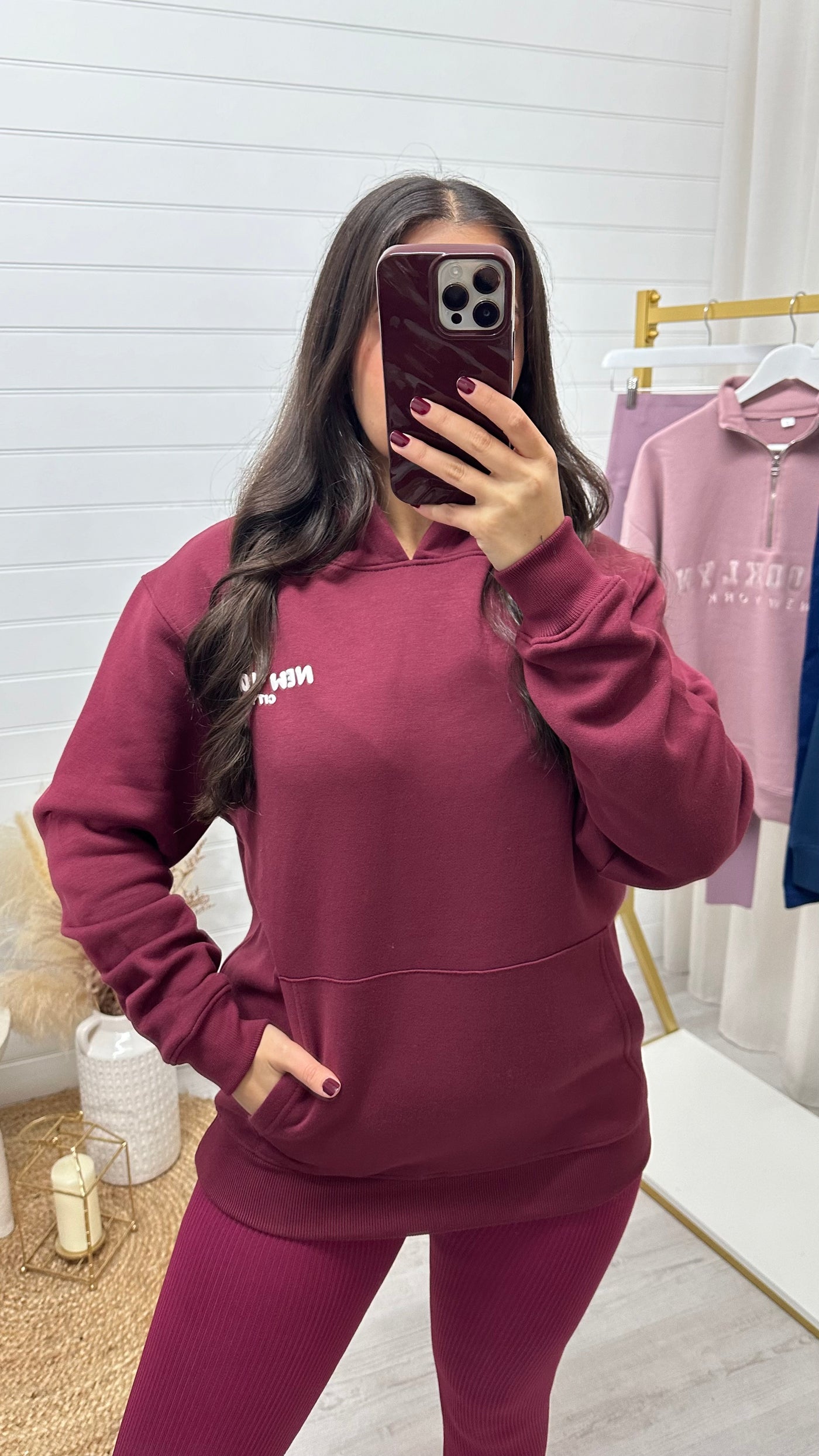 New York Bubble Hoodie - WINE