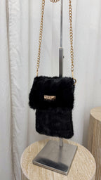 Faux Fur Mini Bag - BLACK