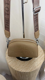Double Zip Dome Cross Body Bag - BEIGE