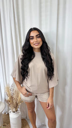 Box Sleeve Soft Cotton T-Shirt - MOCHA