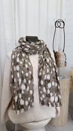Deer Print Scarf - BEIGE