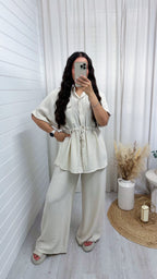 Shacket and Trousers Co-Ord - CREAM