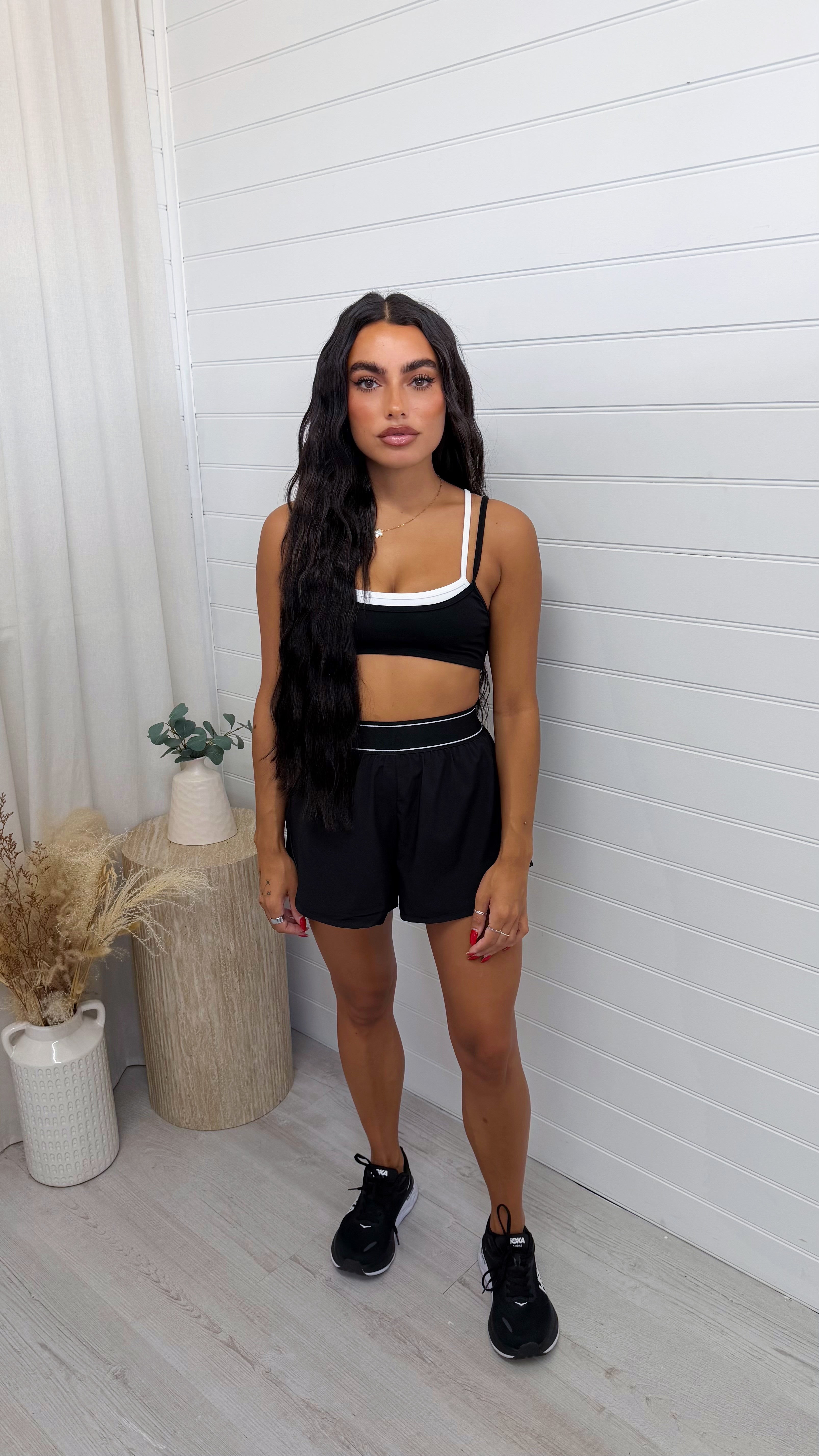 Boxer Waist Band Runner Shorts - BLACK