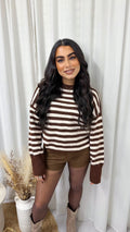 Soft Woollen Stripey Jumper - BROWN/BEIGE