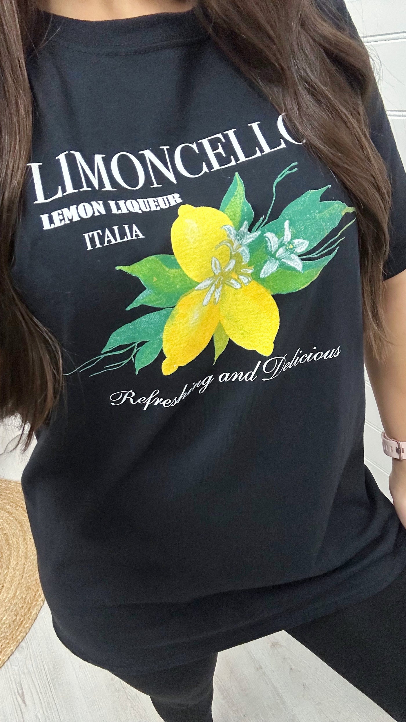 Limoncello Oversized Lemon T-Shirt - BLACK