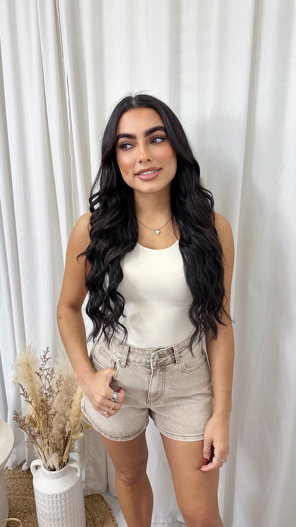 Basic Racer Bodysuit - BEIGE
