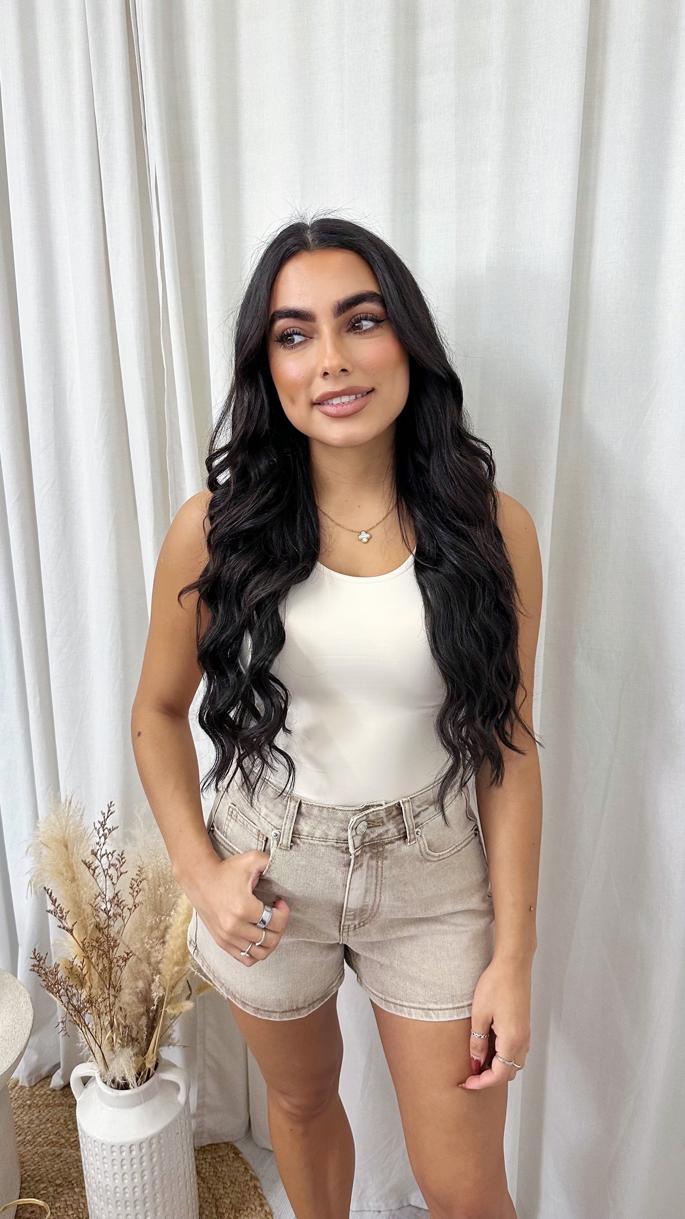 Basic Racer Bodysuit - BEIGE