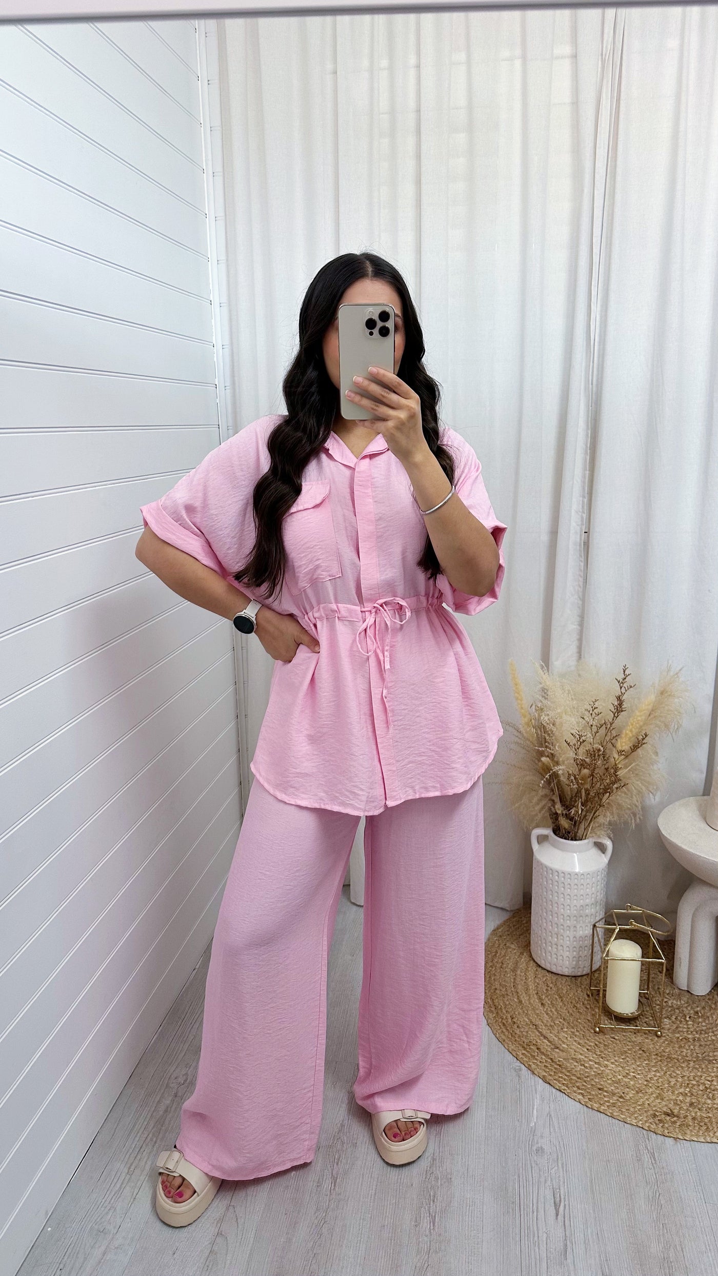 Shacket and Trousers Co-Ord - PINK