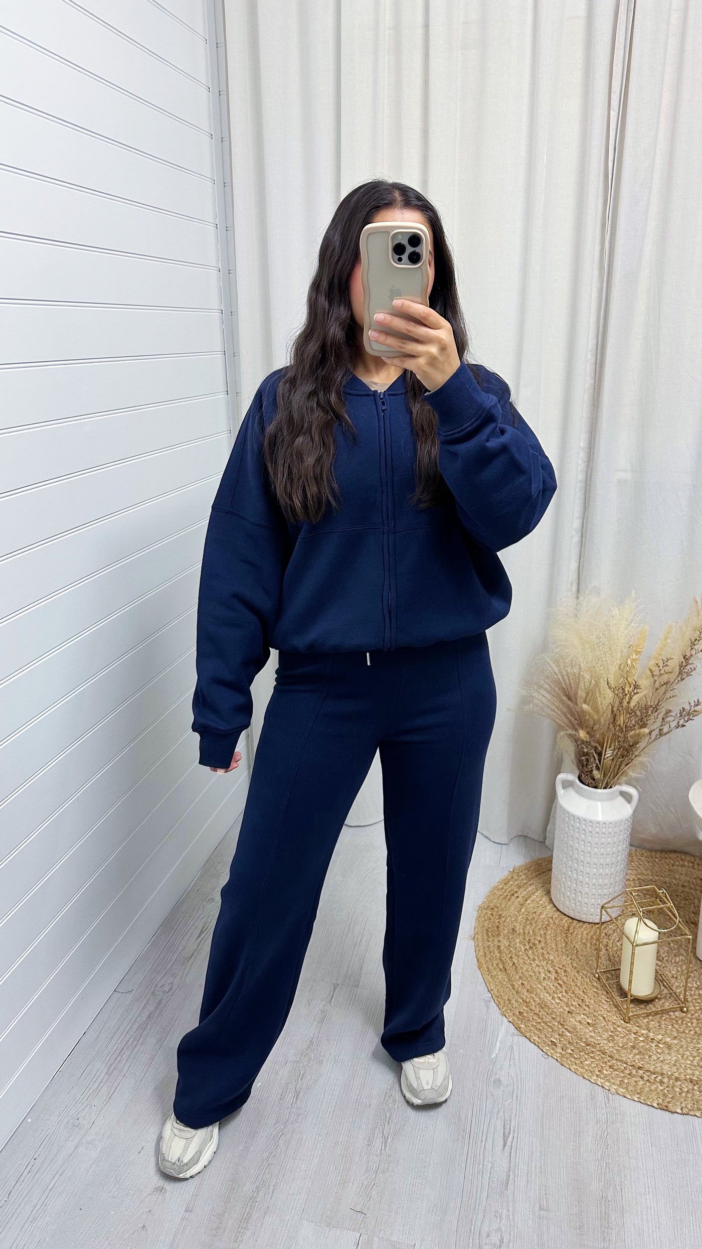 Bomber Jacket and Seam Front Joggers Tracksuit - NAVY