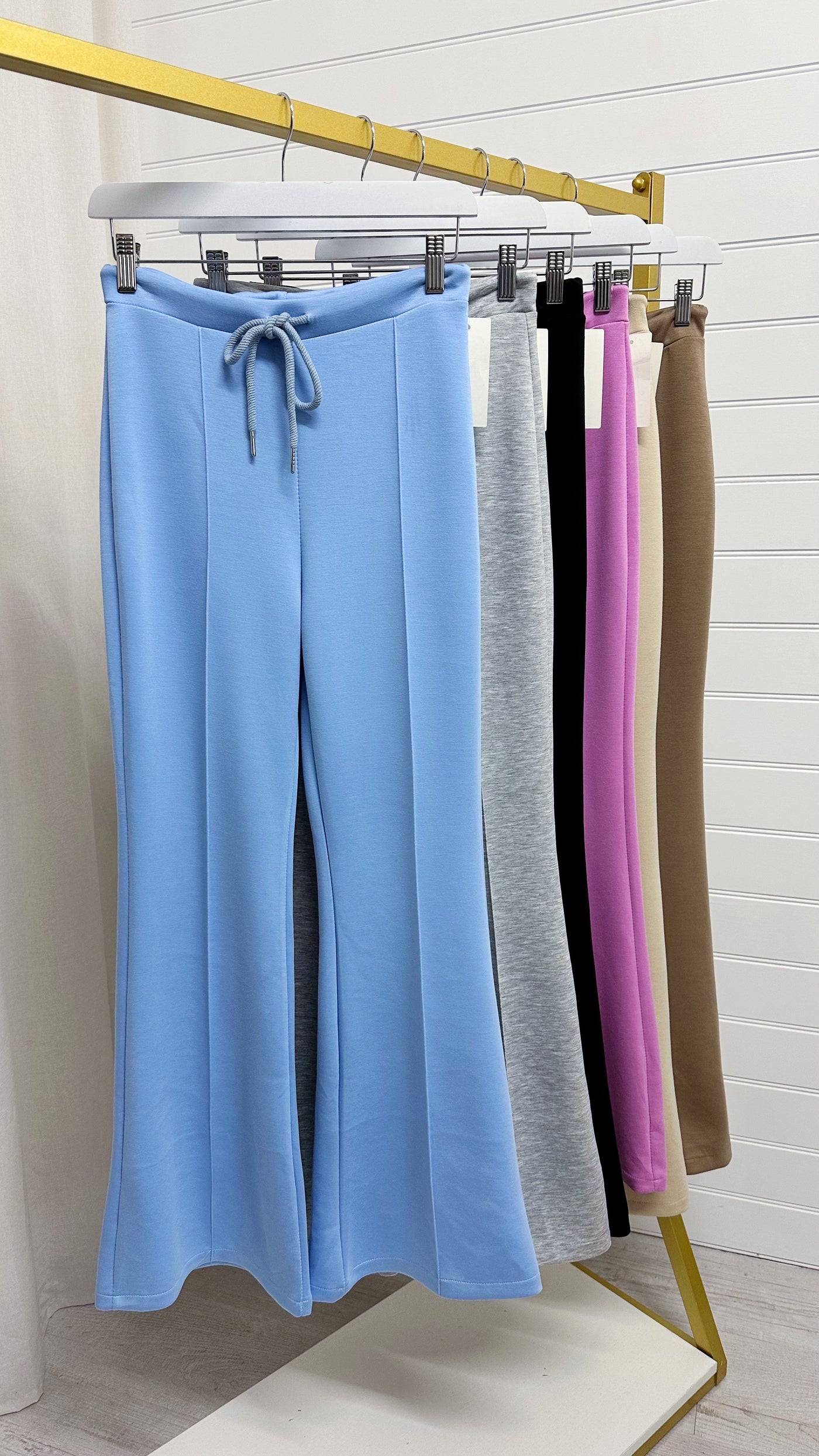 Front Seam Flare Joggers - BABY BLUE