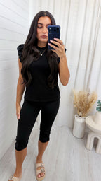Body Sculpt Capri Leggings - BLACK