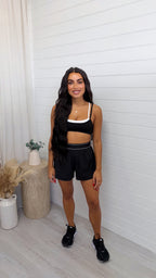 Boxer Waist Band Runner Shorts - BLACK