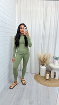 Body Sculpt Jacket and Leggings Gym Co-Ord - SAGE