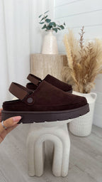 Mule Platform Slippers - BROWN