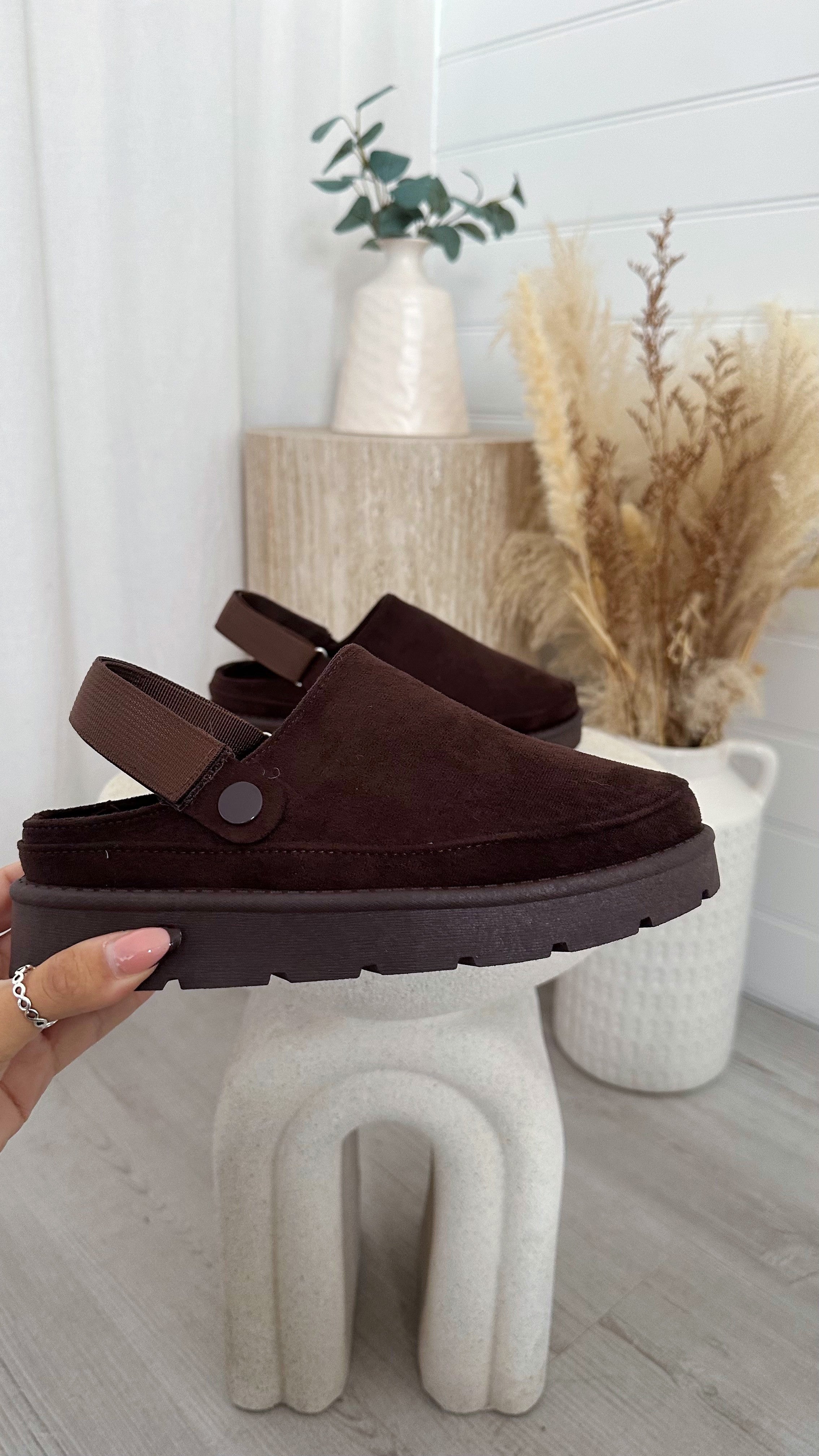 Mule Platform Slippers - BROWN