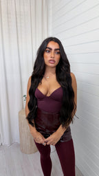 Sculpted Strappy Tank Top - BURGUNDY