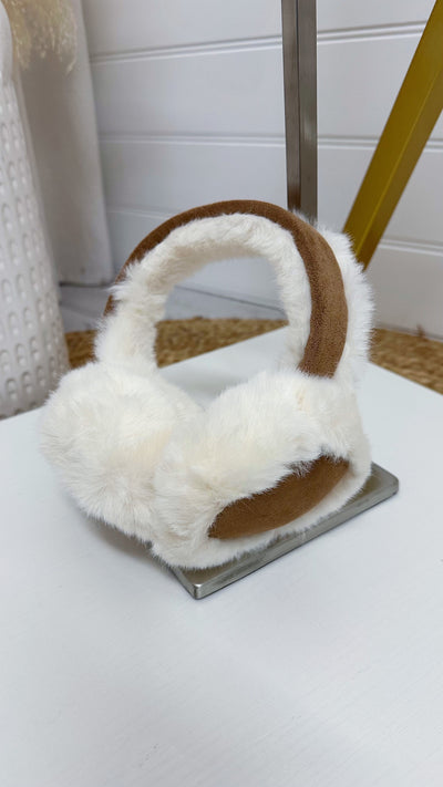 Faux Fur Ear Muffs - TAN