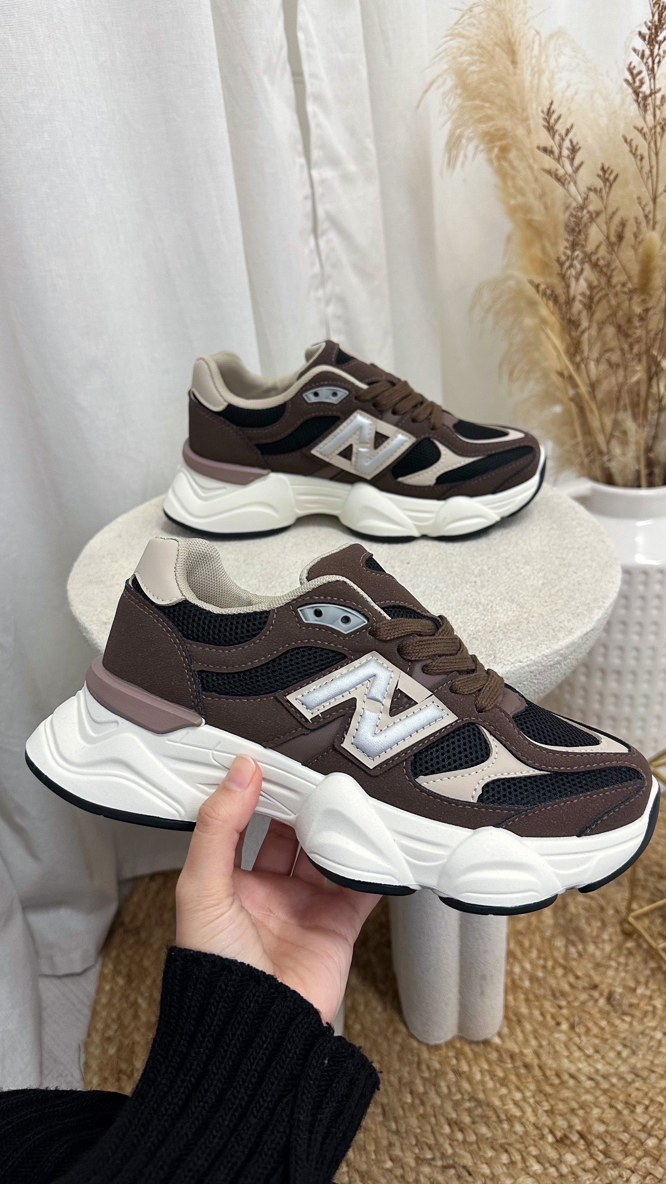 Bubble Sole Chunky Trainers - BROWN