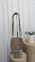 Suede Double Zip Cross Body Bag - BIEGE