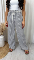 Relaxed Pinstripe Trousers - NAVY