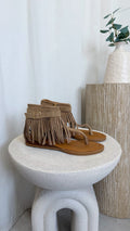 Fringle Ankle Sandals - BEIGE