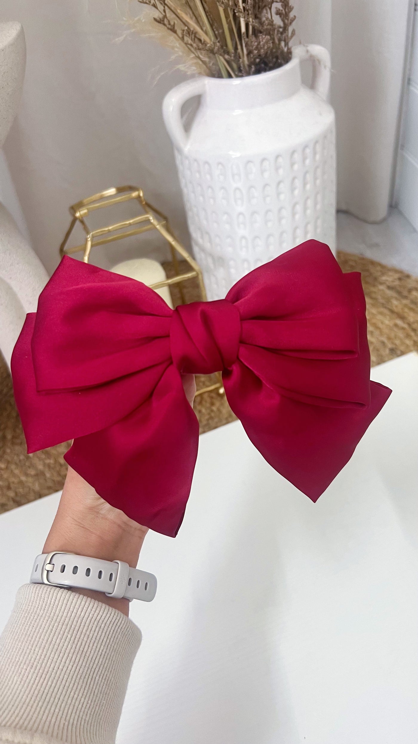 Large Hair Bow - RED