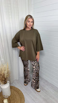 Drop Sleeve Oversized T-Shirt - KHAKI