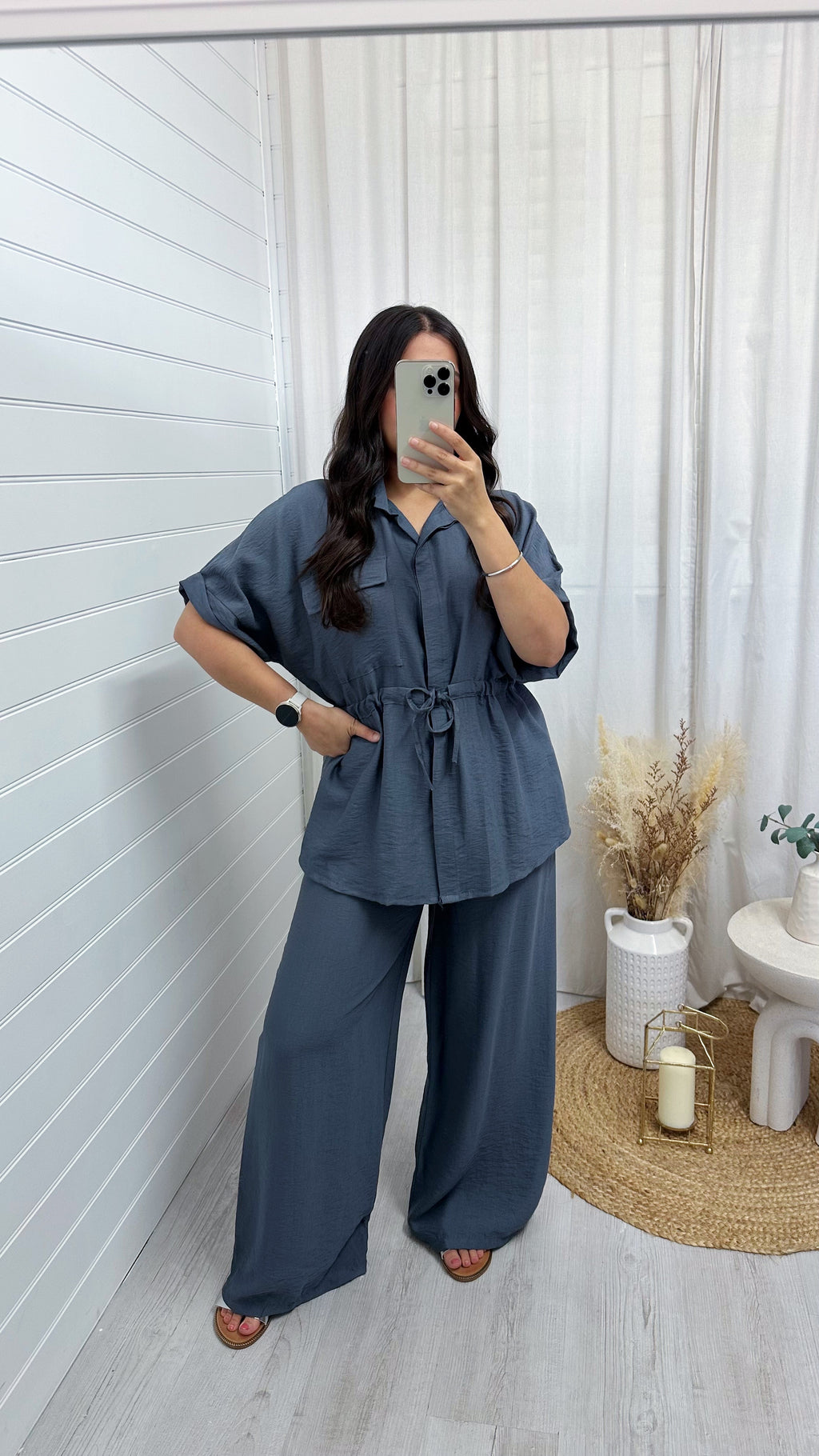 Shacket and Trousers Co-Ord - CHARCOAL