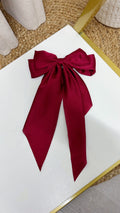 Satin Hair Bow - RED