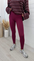 Body Sculpting Active Leggings - BURGUNDY