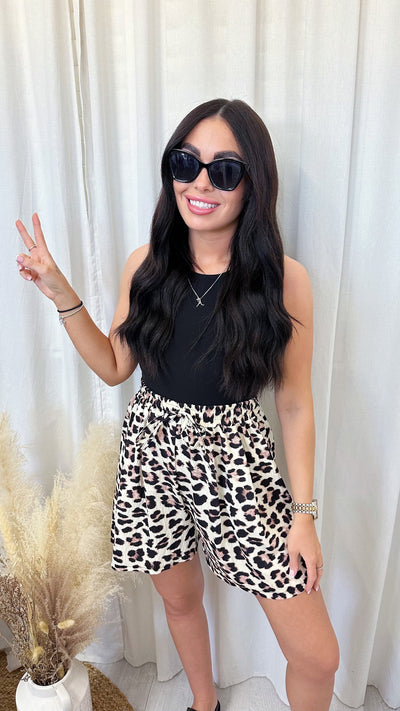 Leopard Print Baggy Shorts - LIGHT LEOPARD