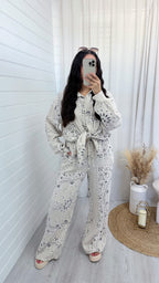 Paisley Cheesecloth Shirt and Trousers Co-Ord - BEIGE