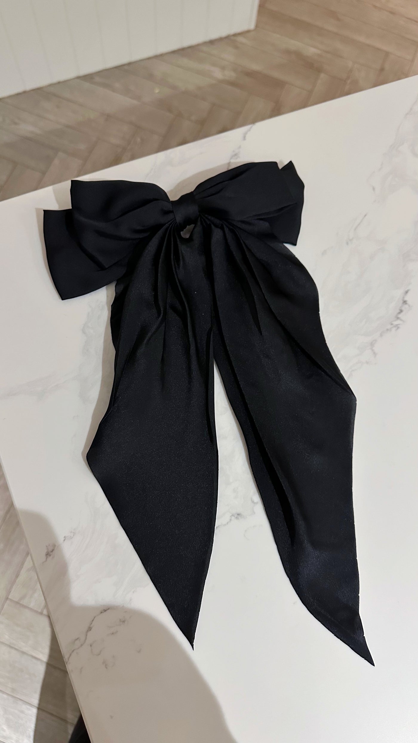 Satin Hair Bow - BLACK