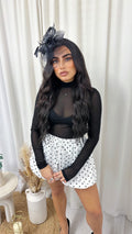 Puff Ball Polka Dot Shorts - WHITE