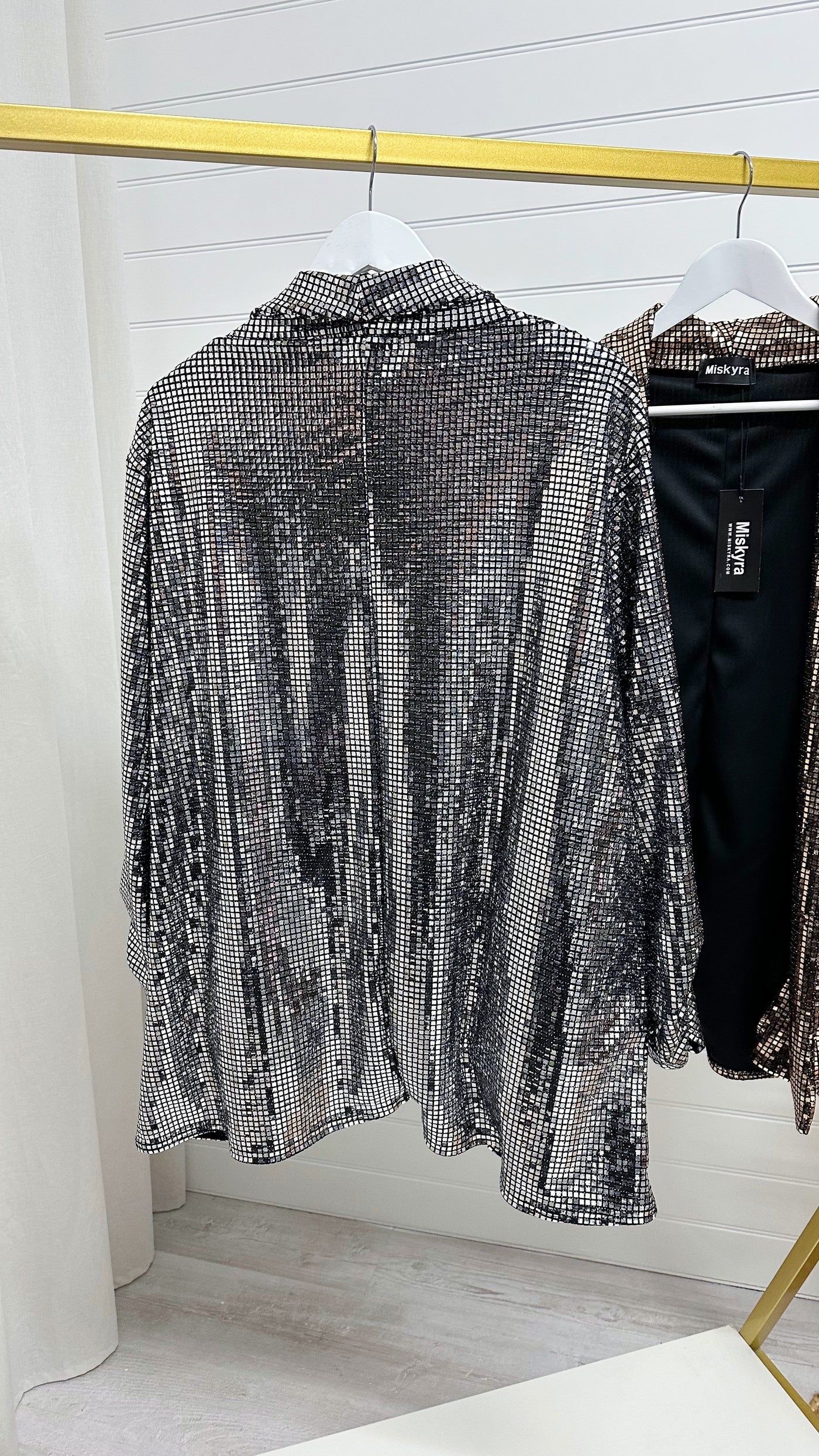 PLUS Sequin Ruched Blazer - SILVER