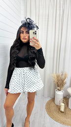 Puff Ball Polka Dot Shorts - WHITE