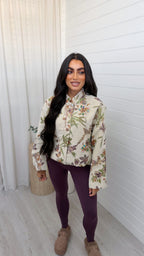 Floral Embellished Gem Stone Jacket - IVORY