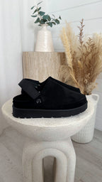 Mule Platform Slippers - BLACK