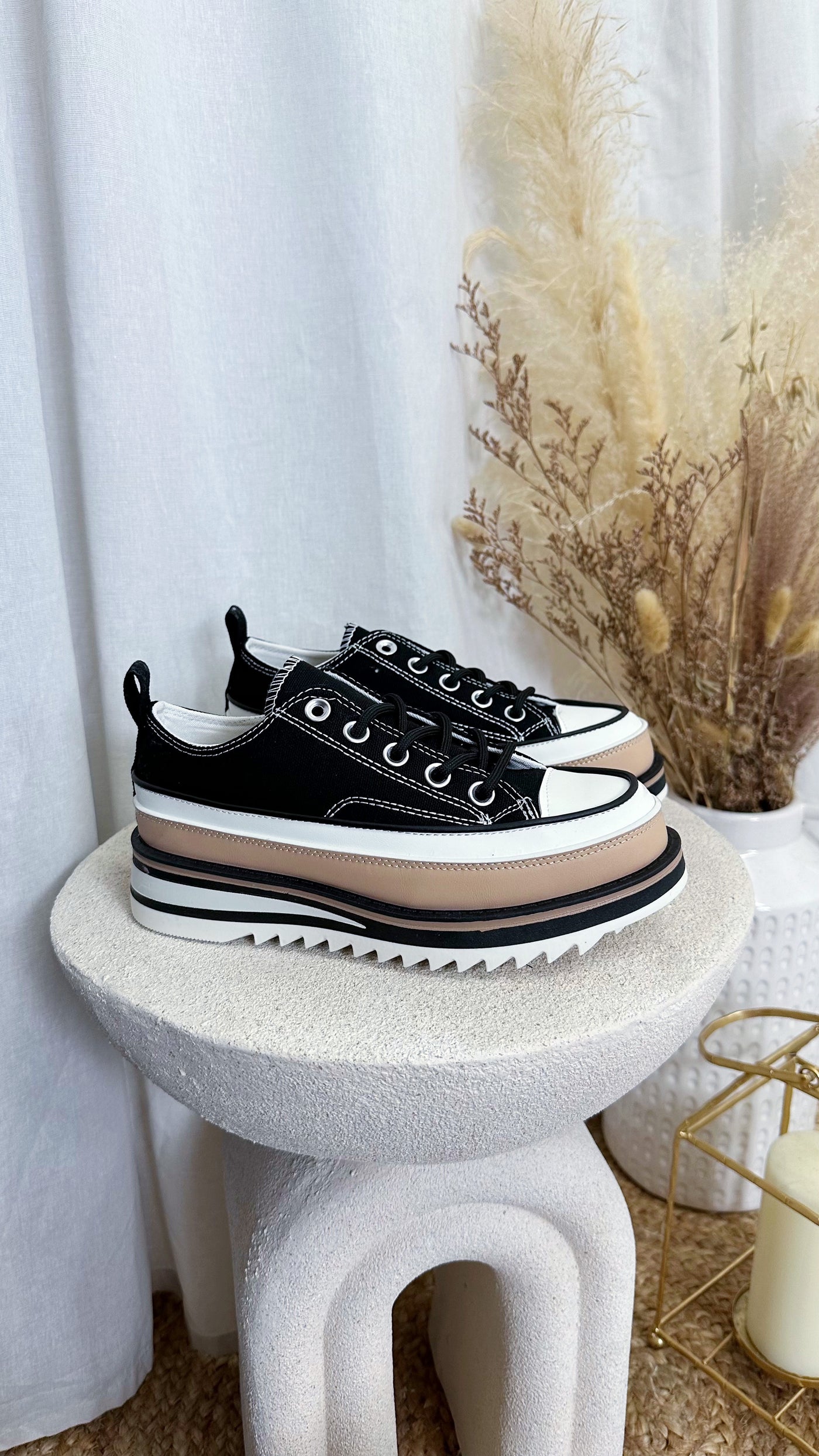 Platform canvas trainers best sale