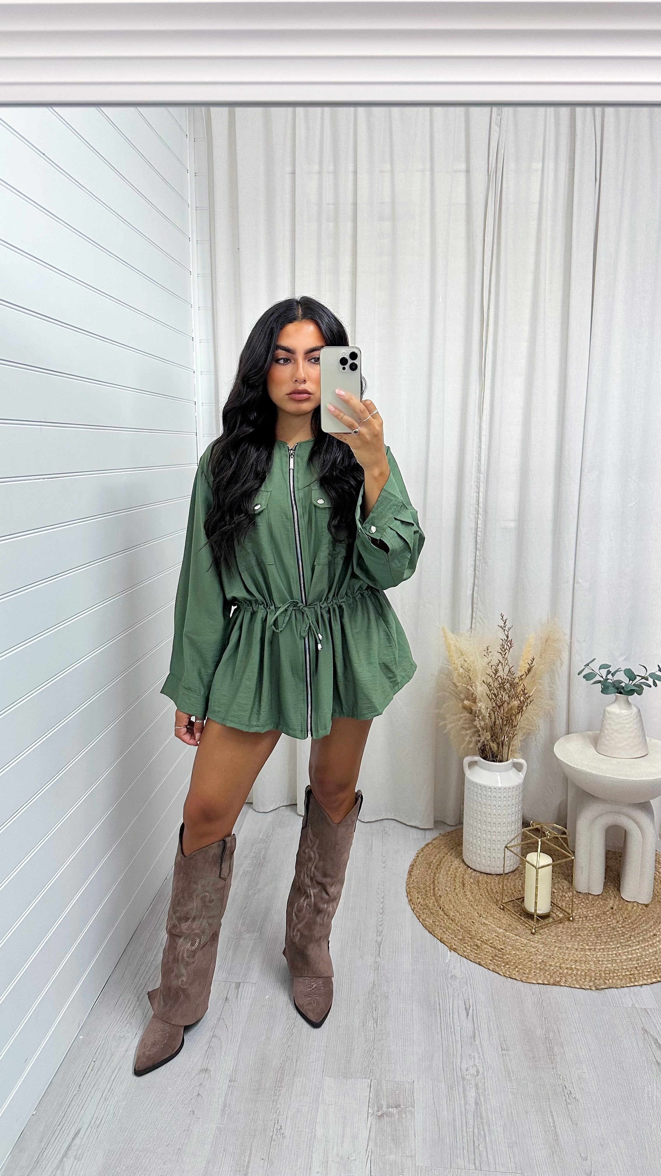 Lightweight Cargo Shacket - KHAKI