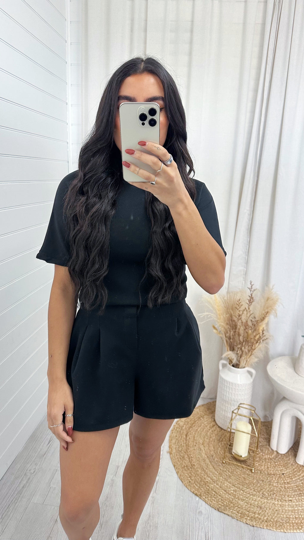 Basic Jersey T-Shirt and Shorts Co-Ord - BLACK