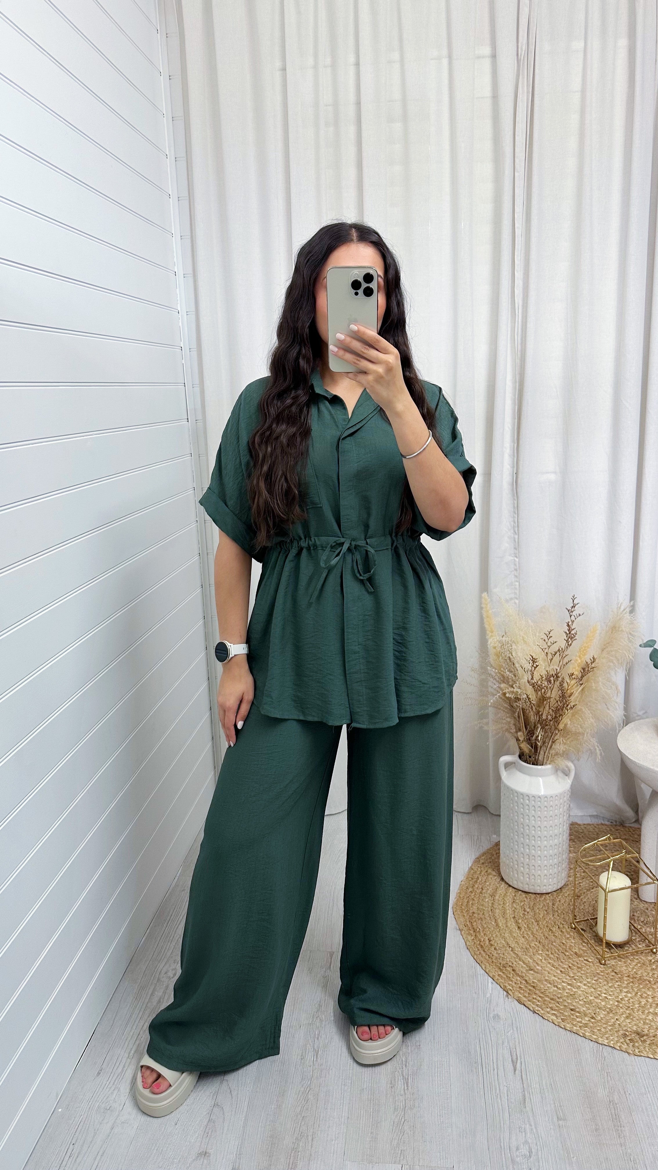 Shacket and Trousers Co-Ord - KHAKI