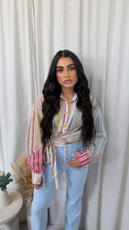 Pastel Stripe Cropped Shirt