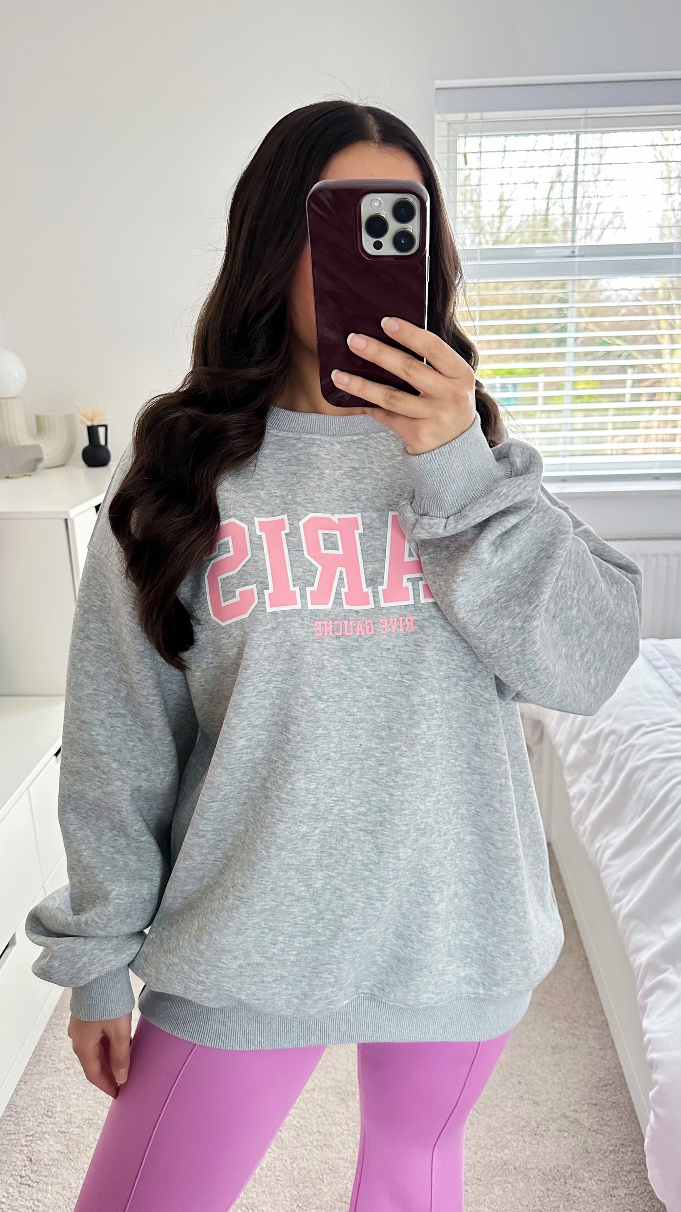 PARIS Graphic Oversized Sweatshirt - GREY