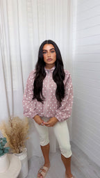 Polka Dot Lightweight Jacket - MINK